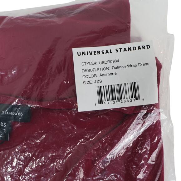 Universal Standard Dolman Wrap Midi Dress Anemone Pink Size 4XS 0/00 NWT - Picture 3 of 4